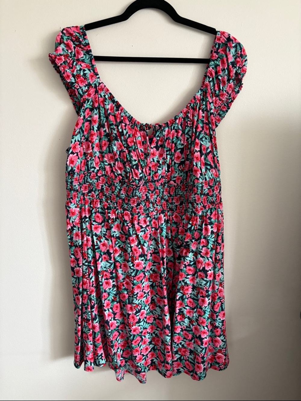 Old Navy Pink and Teal Floral Dress
